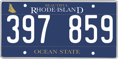 RI license plate 397859