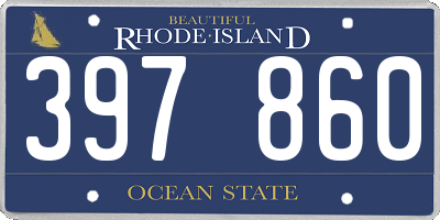 RI license plate 397860