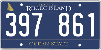 RI license plate 397861