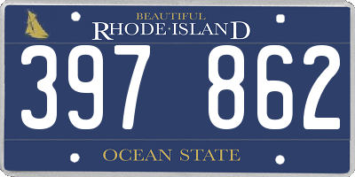 RI license plate 397862
