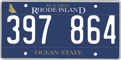 RI license plate 397864