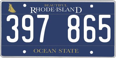 RI license plate 397865