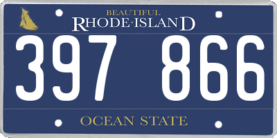 RI license plate 397866