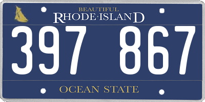 RI license plate 397867