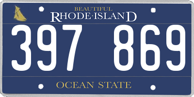 RI license plate 397869