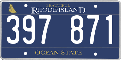 RI license plate 397871