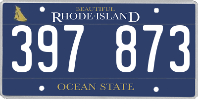 RI license plate 397873