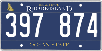 RI license plate 397874