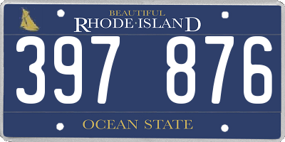 RI license plate 397876