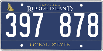 RI license plate 397878