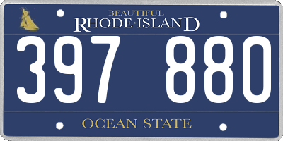 RI license plate 397880