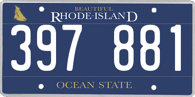 RI license plate 397881