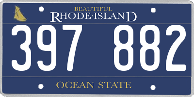 RI license plate 397882