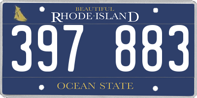 RI license plate 397883