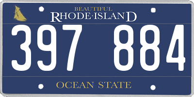 RI license plate 397884