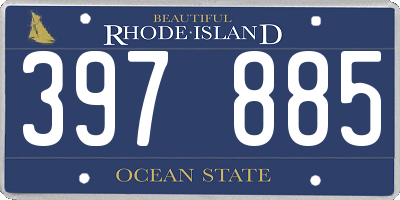 RI license plate 397885