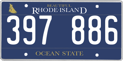 RI license plate 397886