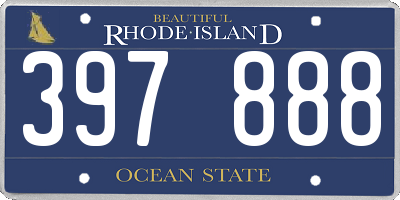 RI license plate 397888