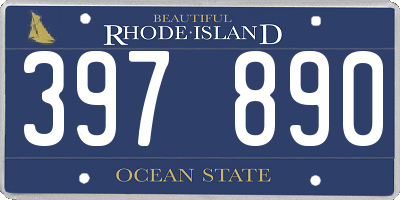 RI license plate 397890