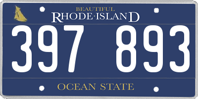 RI license plate 397893