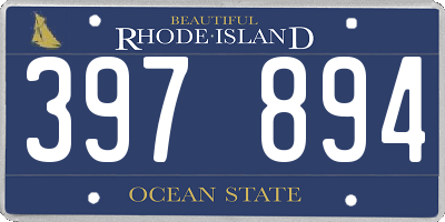 RI license plate 397894