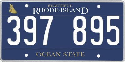 RI license plate 397895