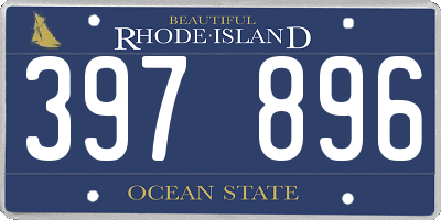 RI license plate 397896