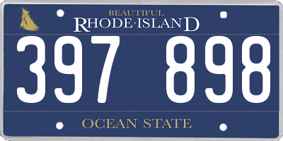 RI license plate 397898