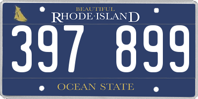 RI license plate 397899