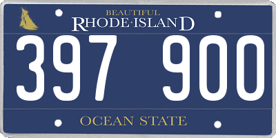 RI license plate 397900
