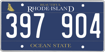 RI license plate 397904