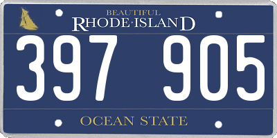 RI license plate 397905
