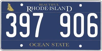 RI license plate 397906