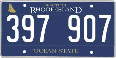 RI license plate 397907
