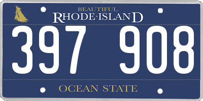 RI license plate 397908