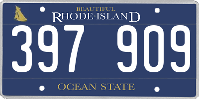 RI license plate 397909