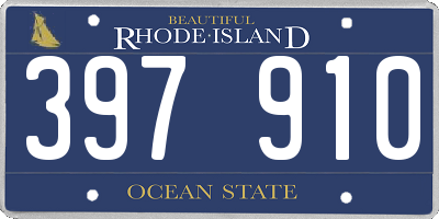 RI license plate 397910