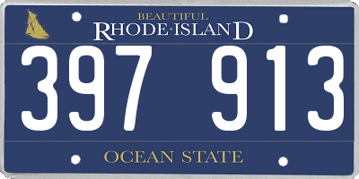 RI license plate 397913
