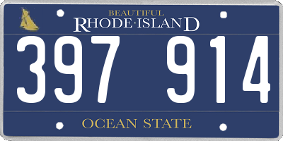 RI license plate 397914