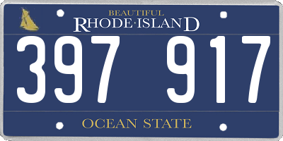 RI license plate 397917