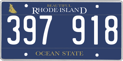 RI license plate 397918