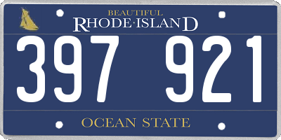 RI license plate 397921