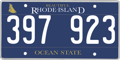 RI license plate 397923