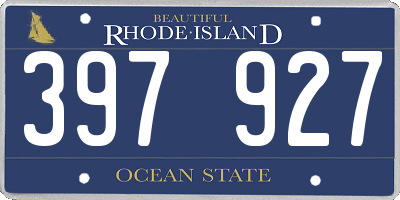 RI license plate 397927
