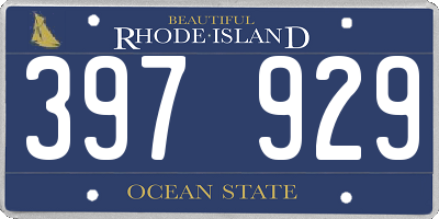 RI license plate 397929