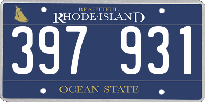 RI license plate 397931