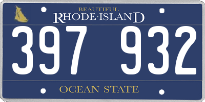 RI license plate 397932