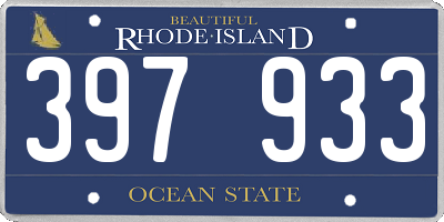 RI license plate 397933