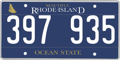 RI license plate 397935