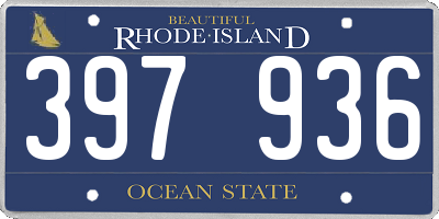 RI license plate 397936